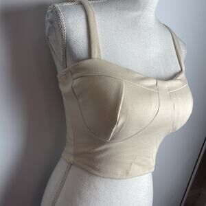 The Arte by Zenana Bustier Cup Sleeveless Crop Top Sexy‎ Top Women Beige medium